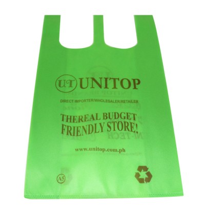 eco friendly reusable supermarket shopping tote bag w cut pouch bag