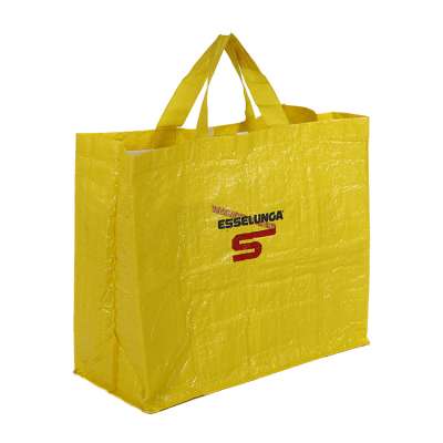 Durable Supermarket Reusable eco-friendly pp woven grocery tote bag