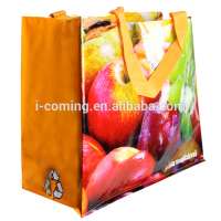 Fashion waterproof pp woven shopping bag for grocery