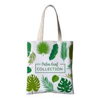 printing palm leaf canvas bag cotton canvas handle tote bag cotton bag