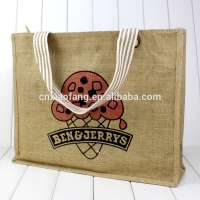 Wholesale recycle durable hessian tote bag/jute shopping bag