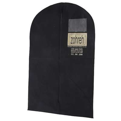 Zipper black custom logo printed suit cover garment bag for business