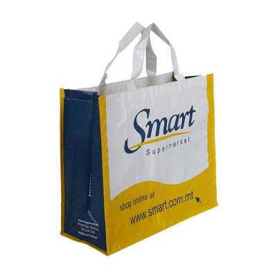 Hot Sale Reusable Logo Printed Laminated Tote PP Woven Bag With Handle