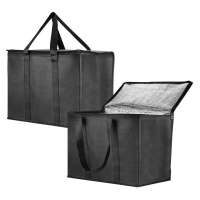 Wholesale Black Non Woven Grocery Delivery Bag Outdoor Food Cooler Bag