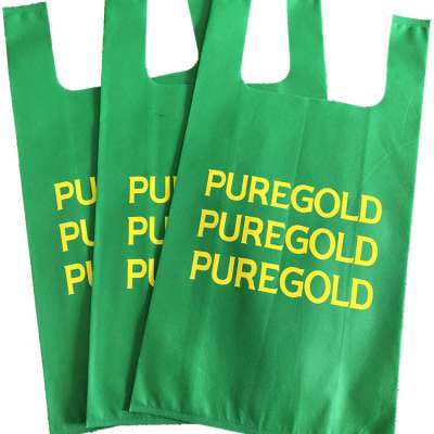 Factory price printed logo eco friendly recyclable u cut non woven bag